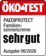 Öko-Test Paediprotect Familiensonnencreme sehr gut Ausgabe 06/2026
