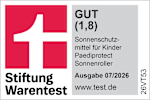 Stiftung Warentest gut (1,8) Sonnenschutzmittel für Kinder Paediprotect Sonnenroller Ausgabe 07/2026 www.test.de Prüfnummer 26VT53