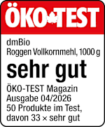 ÖKO-TEST

dmBio
Dinkel Vollkornmehl, 1000 g

sehr gut

ÖKO-TEST Magazin
Ausgabe 04/2026
50 Produkte im Test,
davon 23 x sehr gut