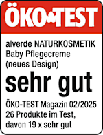 Ökotest alverde Naturkosmetik Baby Pflegecreme (neues Design) sehr gut Ökotest Magazin 02/2025, 26 Produkte im Test, davon 19 x sehr gut