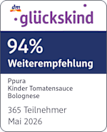 dm glückskind

94% Weiterempfehlung

Ppura Kinder Tomatensauce Bolognese

365 Teilnehmer Mai 2026