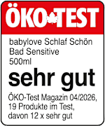 Öko Test Schlaf Schön Bad Sensitive 500 ml sehr gut Öko-Test Magazin 04/2026, 19 Produkte im Test, davon 12 Mal sehr gut 