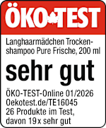 Öko-Test
Langhaarmädchen Trockenshampoo Pure Frische, 200 ml
sehr gut
ÖKO-TEST-Online 01/2026
Oekotest.de/TE16045
26 Produkte im Test, davon 19x sehr gut
