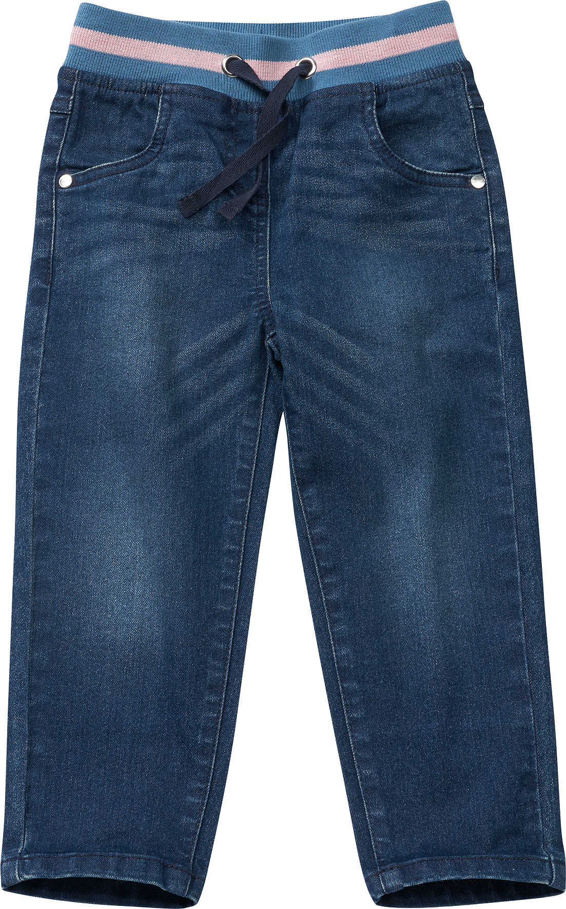 Jeans mit geradem Schnitt & Rippbund, blau, Gr. 92