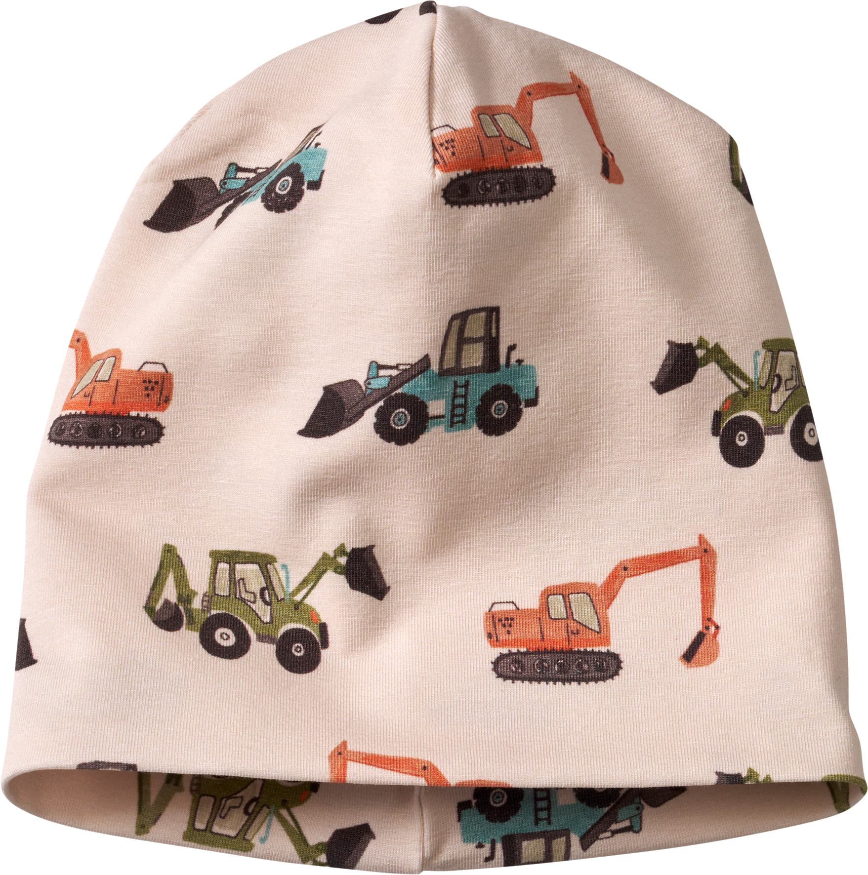 Mütze Pro Climate mit Traktor-Muster, beige, Gr. 48/49