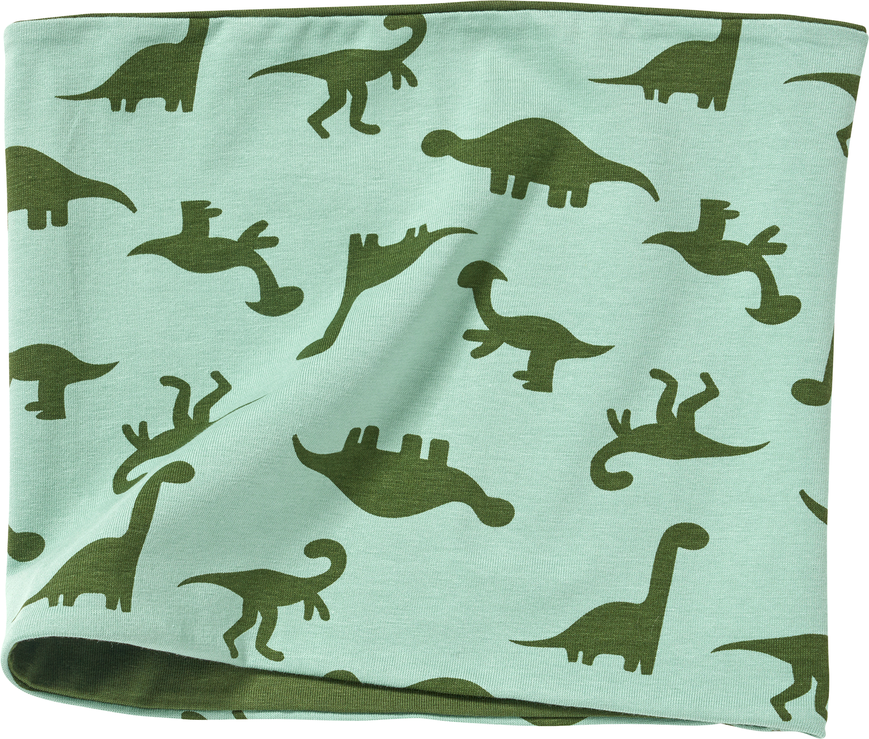 Loop Schal zum Wenden mit Dino-Muster, grün