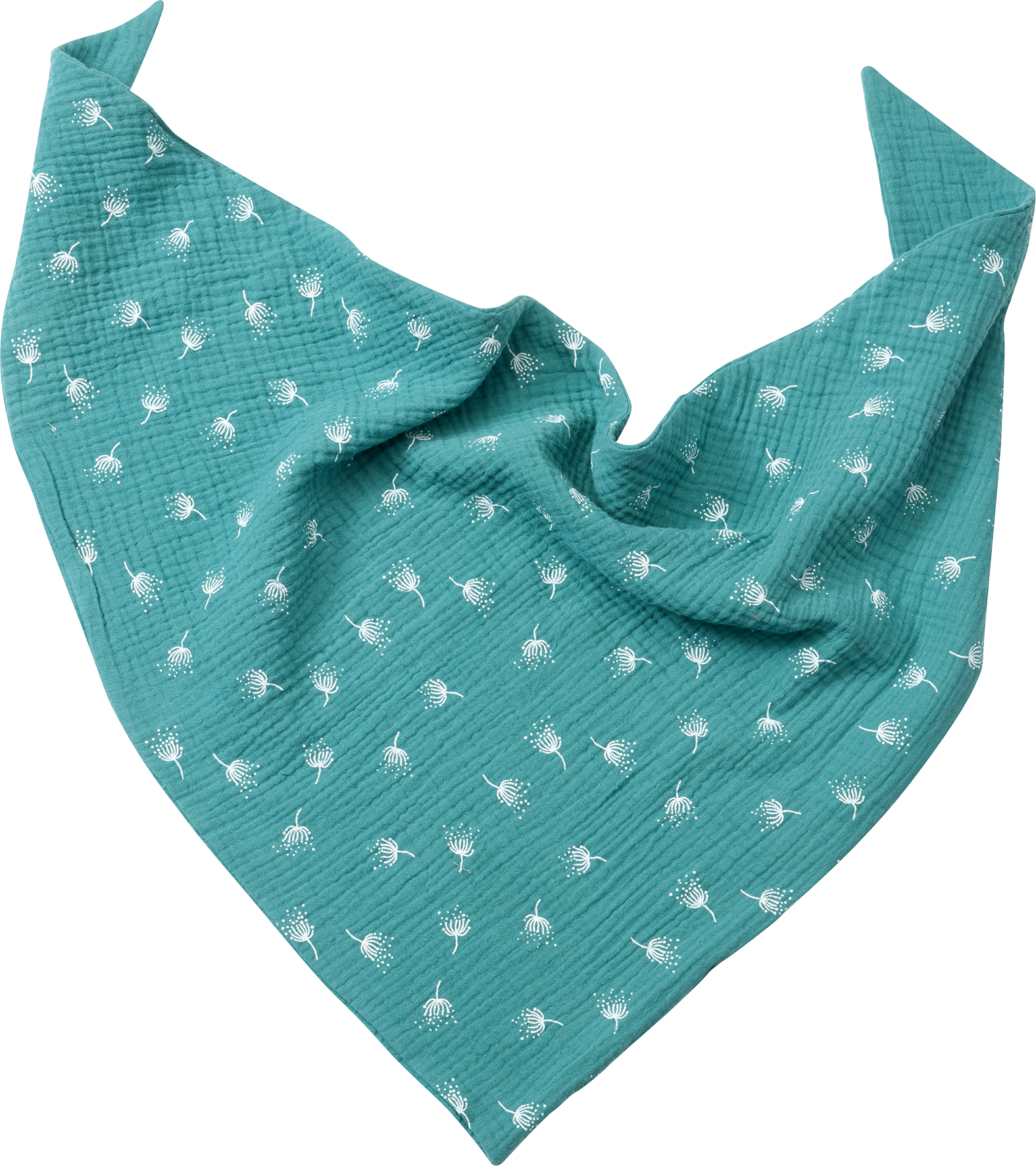 Schal aus Musselin mit Pusteblumen-Muster, blau