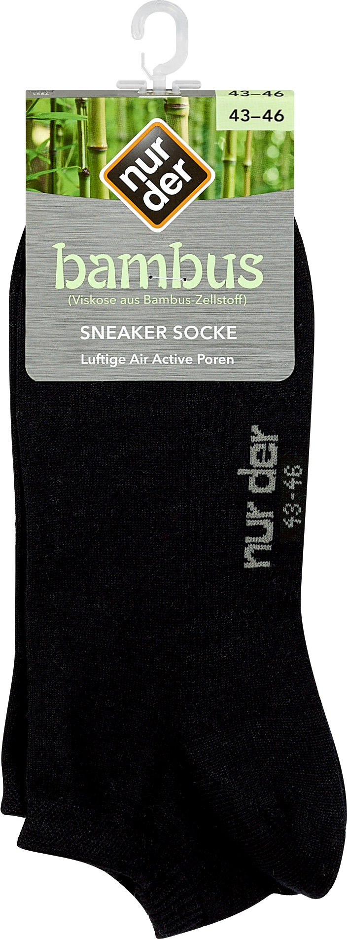 nur der Bambus Sneaker Socken Air Comfort schwarz, Gr. 43-46 (1 Paar) bei  DM kaufen