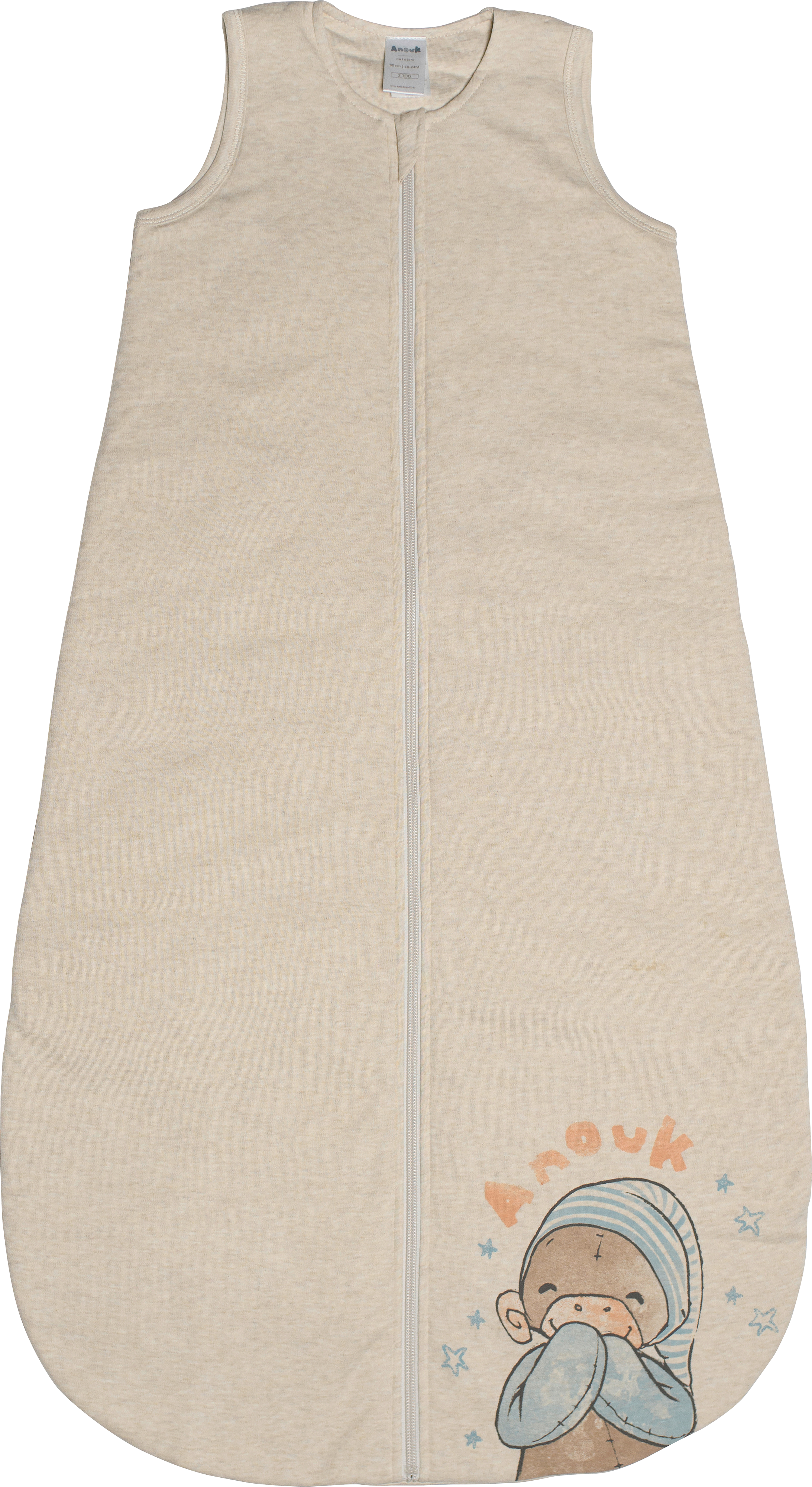 Anouk Schlafsack 2 TOG mit Affi-Motiv, beige, 80 cm