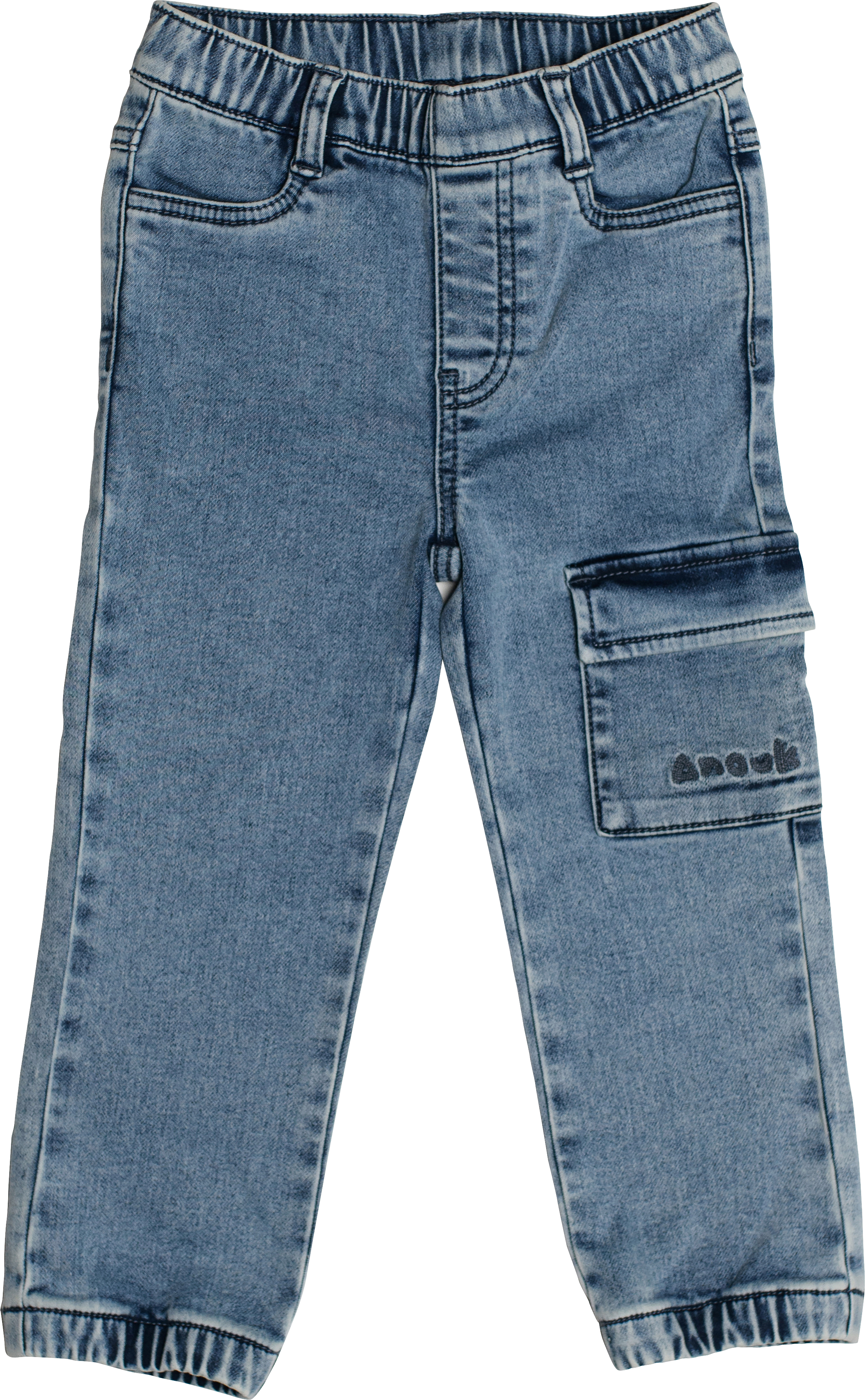 Anouk Jeans mit Tasche & Affi-Stickerei, blau, Gr. 98