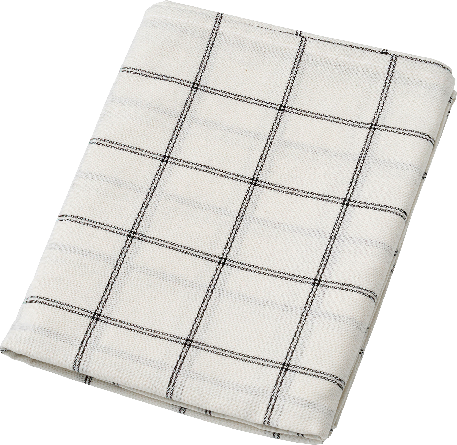 Tischdecke aus Baumwolle/Leine, kariert/offwhite (180x140 cm)