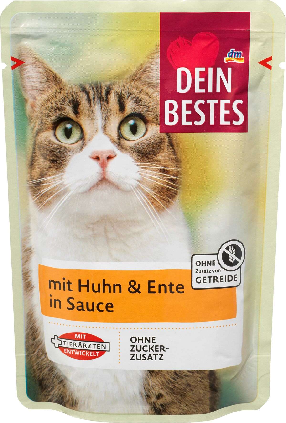الحيوانات الأليفة من Dein Bestes — Nassfutter Katze Huhn & Ente in Sauce