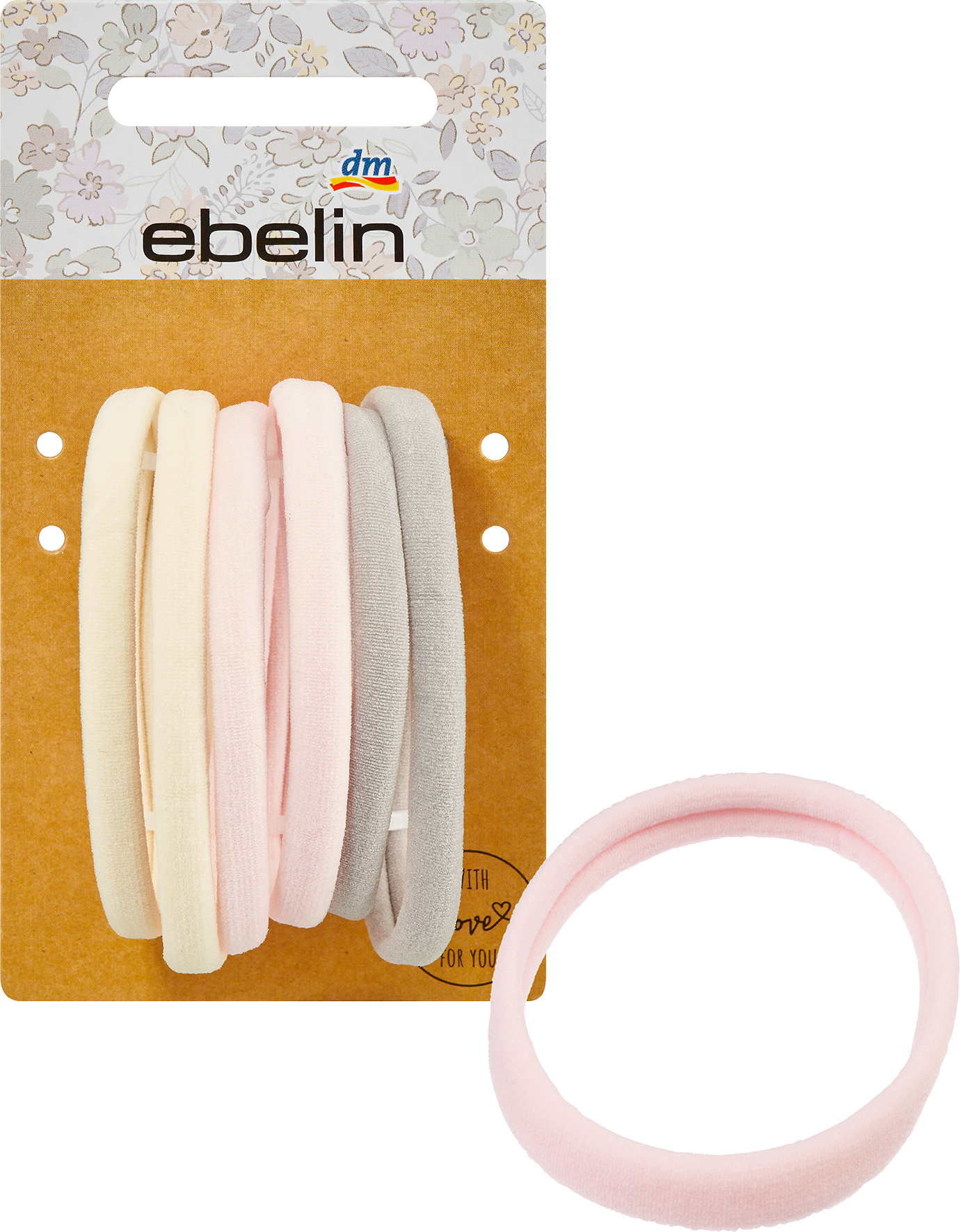 Haargummis beige, rosa, grau
