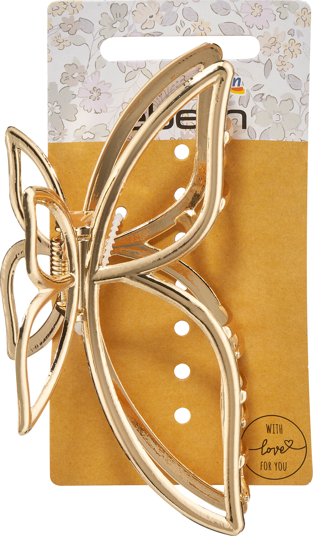 Haarklammer Metall Gold-Optik Schmetterling