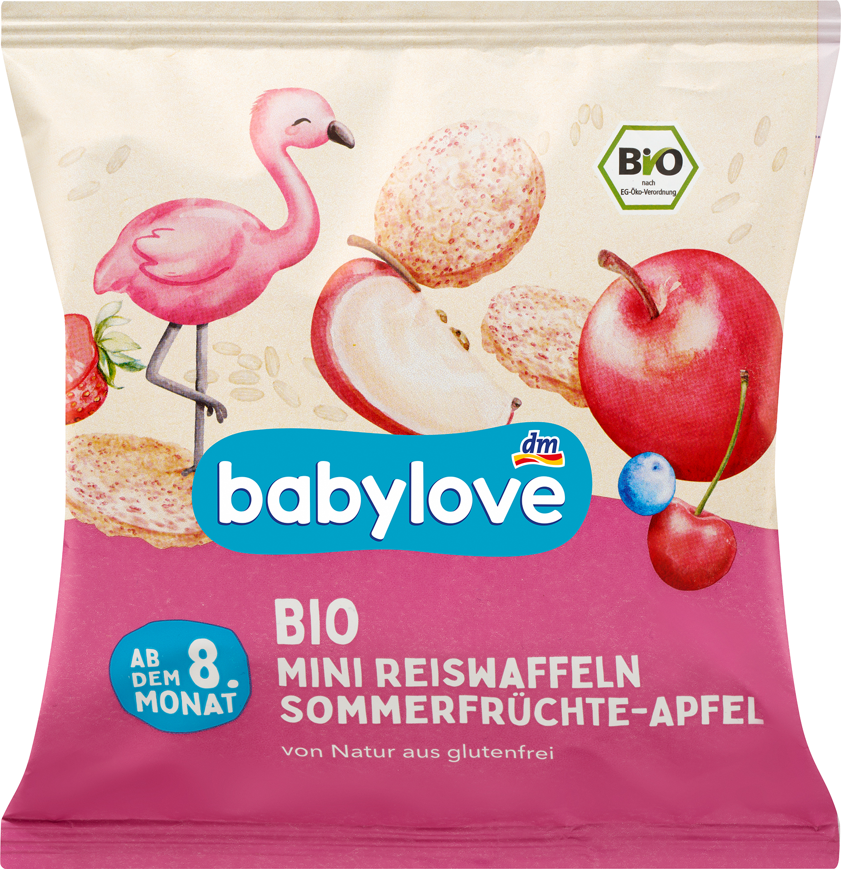 الأطفال والرضع من babylove — Babysnack Reiswaffeln Sommerfrüchte Apfel, ab dem 8.Monat