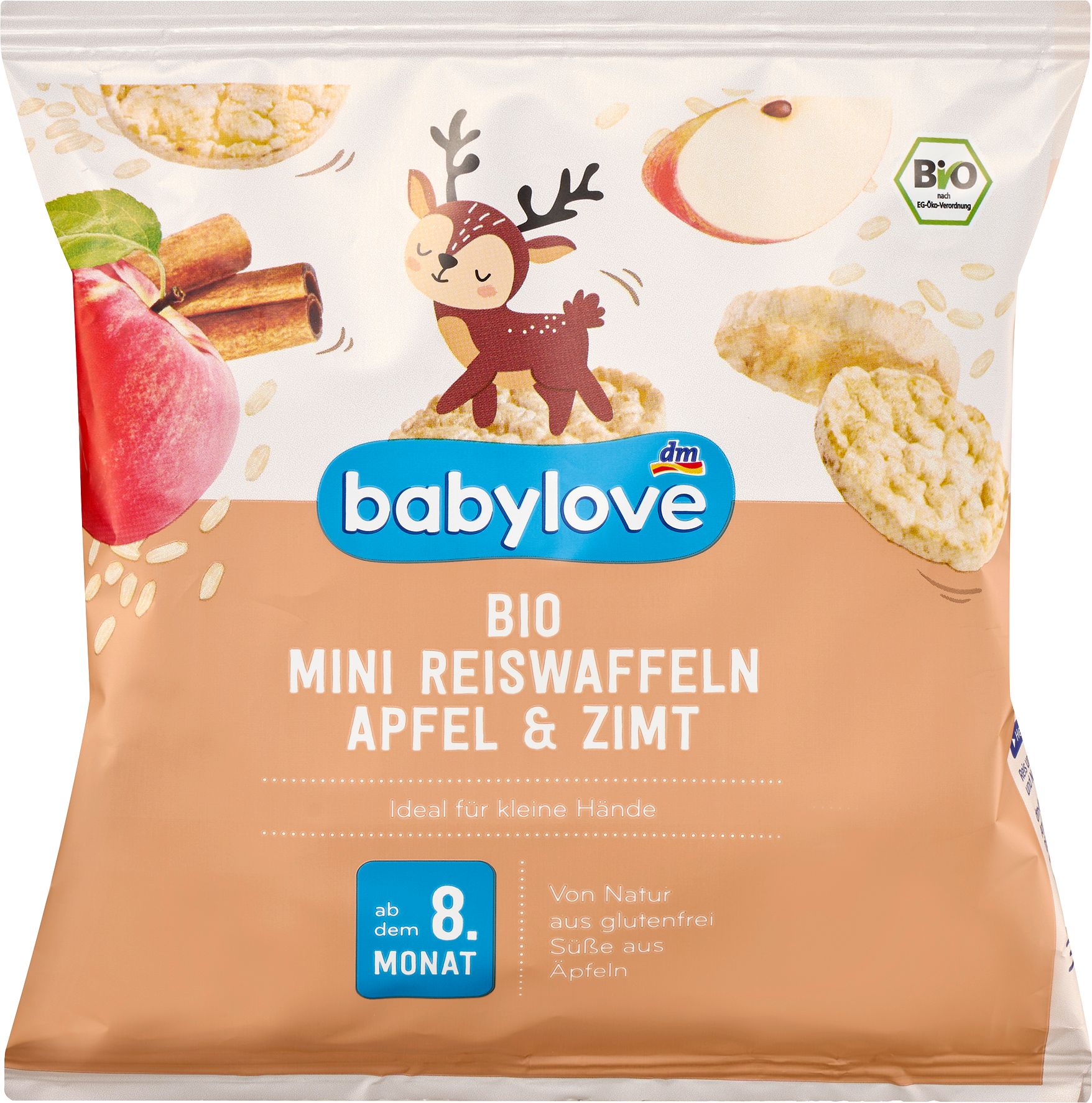 الأطفال والرضع من babylove — Babysnack Reiswaffeln Apfel Zimt, ab dem 8.Monat