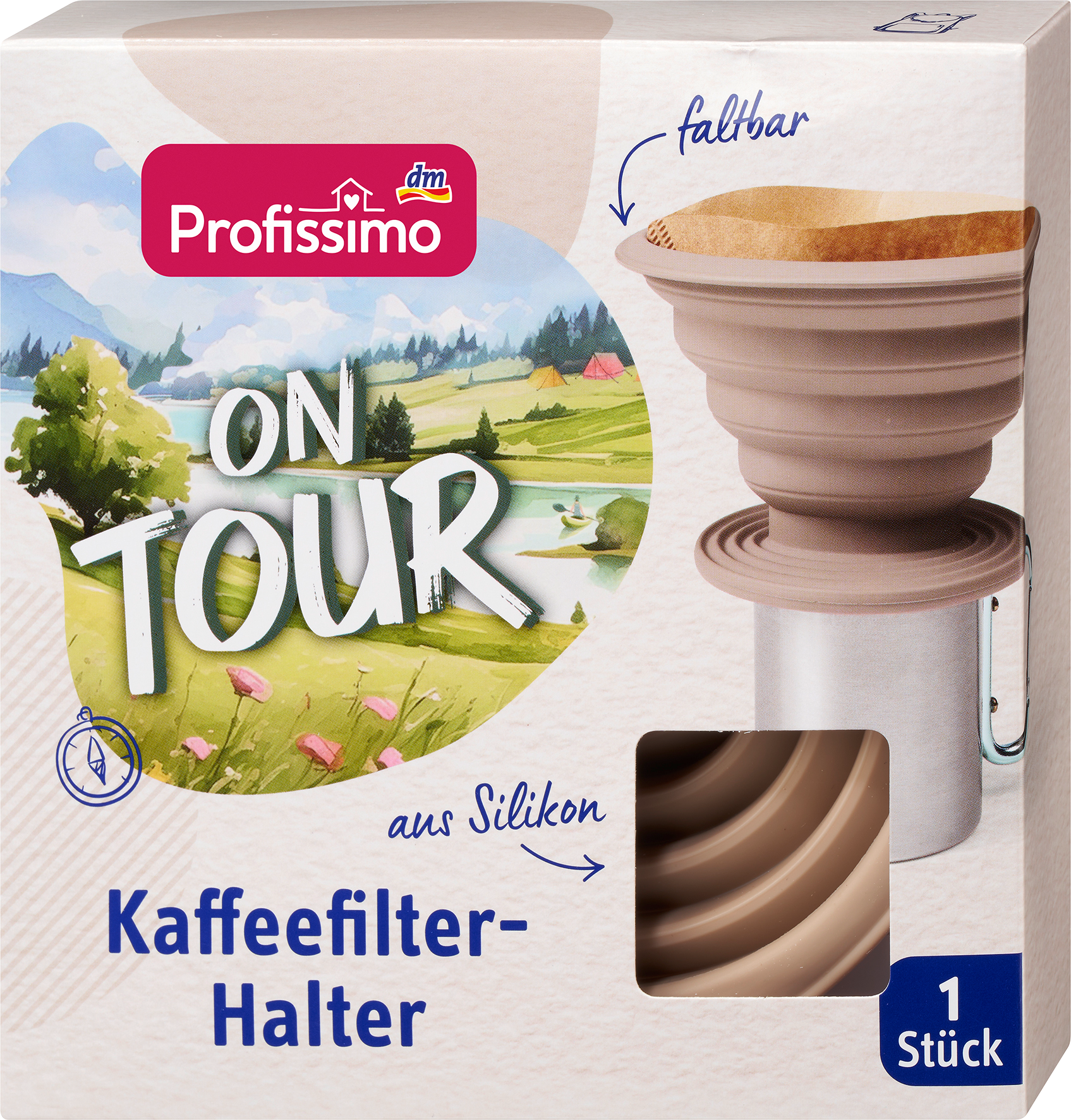 Kaffeefilterhalter aus Silikon on tour 