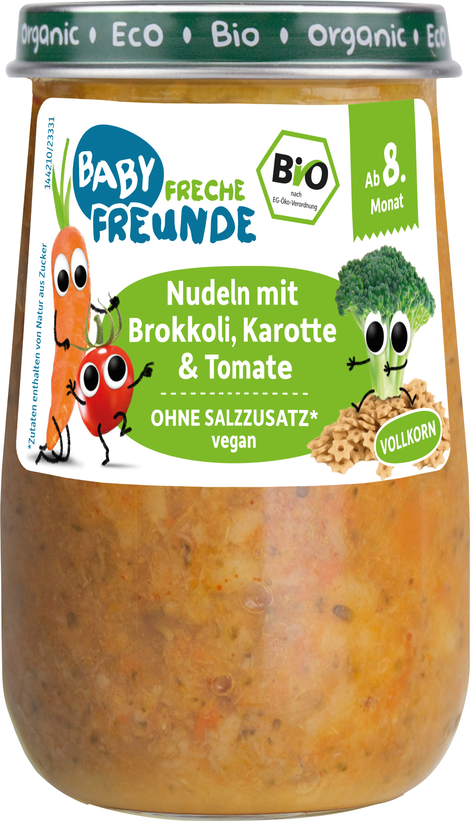 Menü Nudeln mit Brokkoli, Karotte & Tomate ab dem 8. Monat