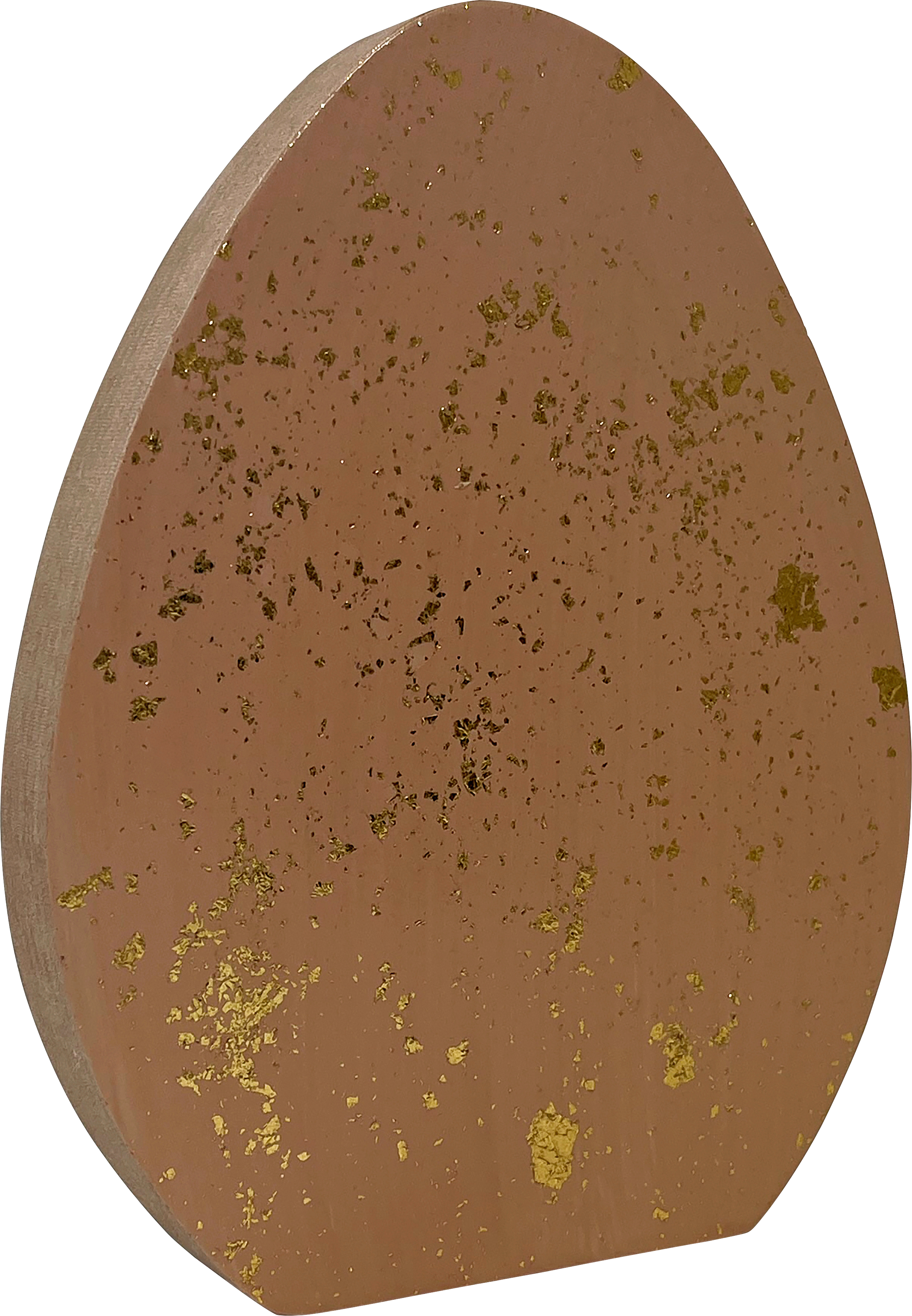 Holzaufsteller, Ei gesprenkelt, apricot-gold