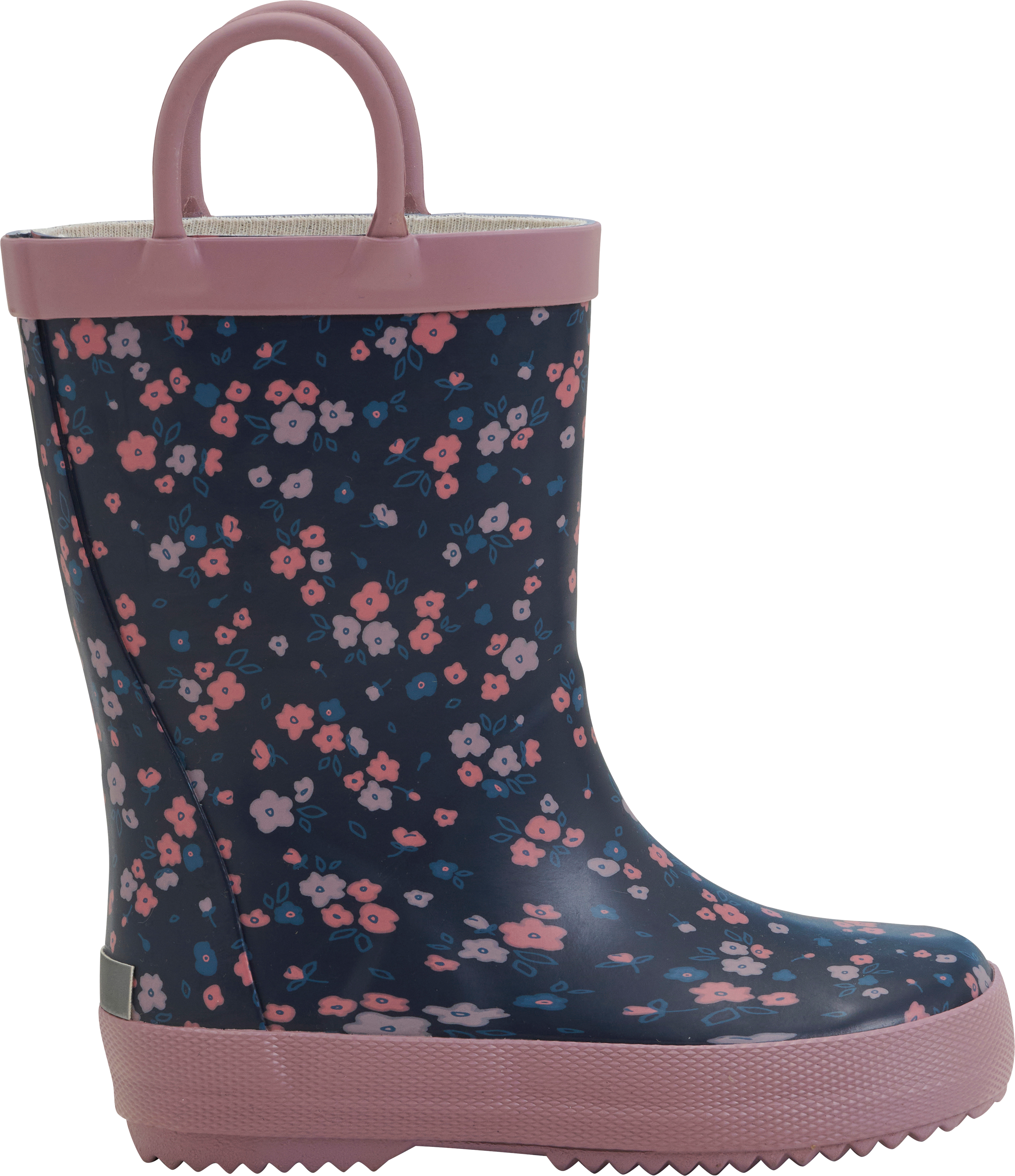 Gummistiefel mit Blumen-Muster, rosa, Gr. 28/29