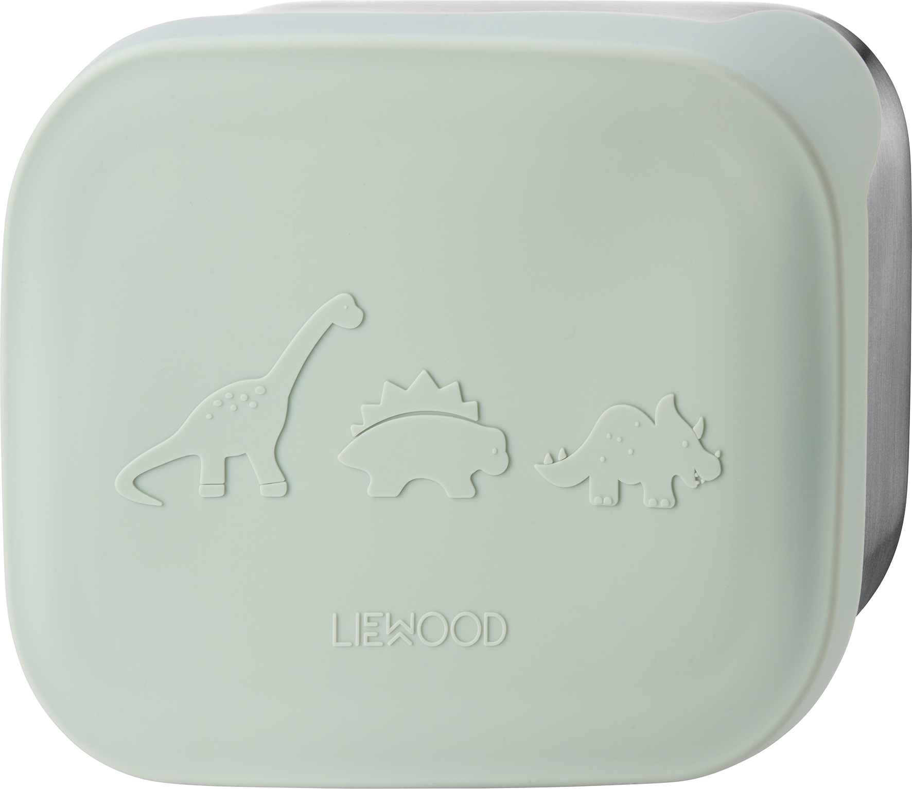 Lunchbox Dino aus Edelstahl, dusty mint (5,5x17x13,5 cm)
