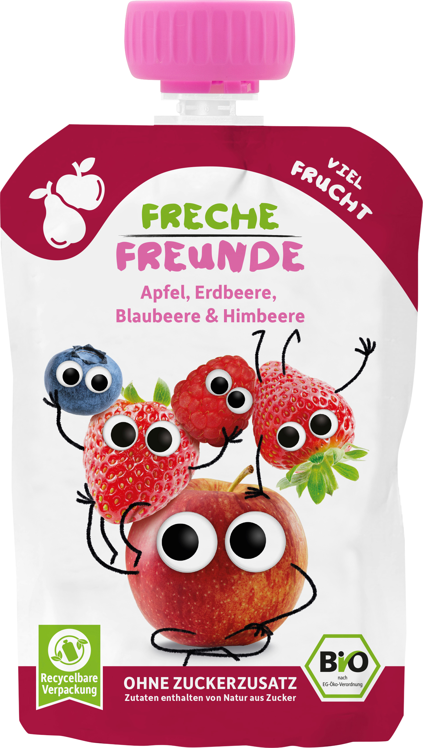 الأطفال والرضع من Freche Freunde — Quetschie Apfel, Erdbeere, Blaubeere & Himbeere ab 6. Monat