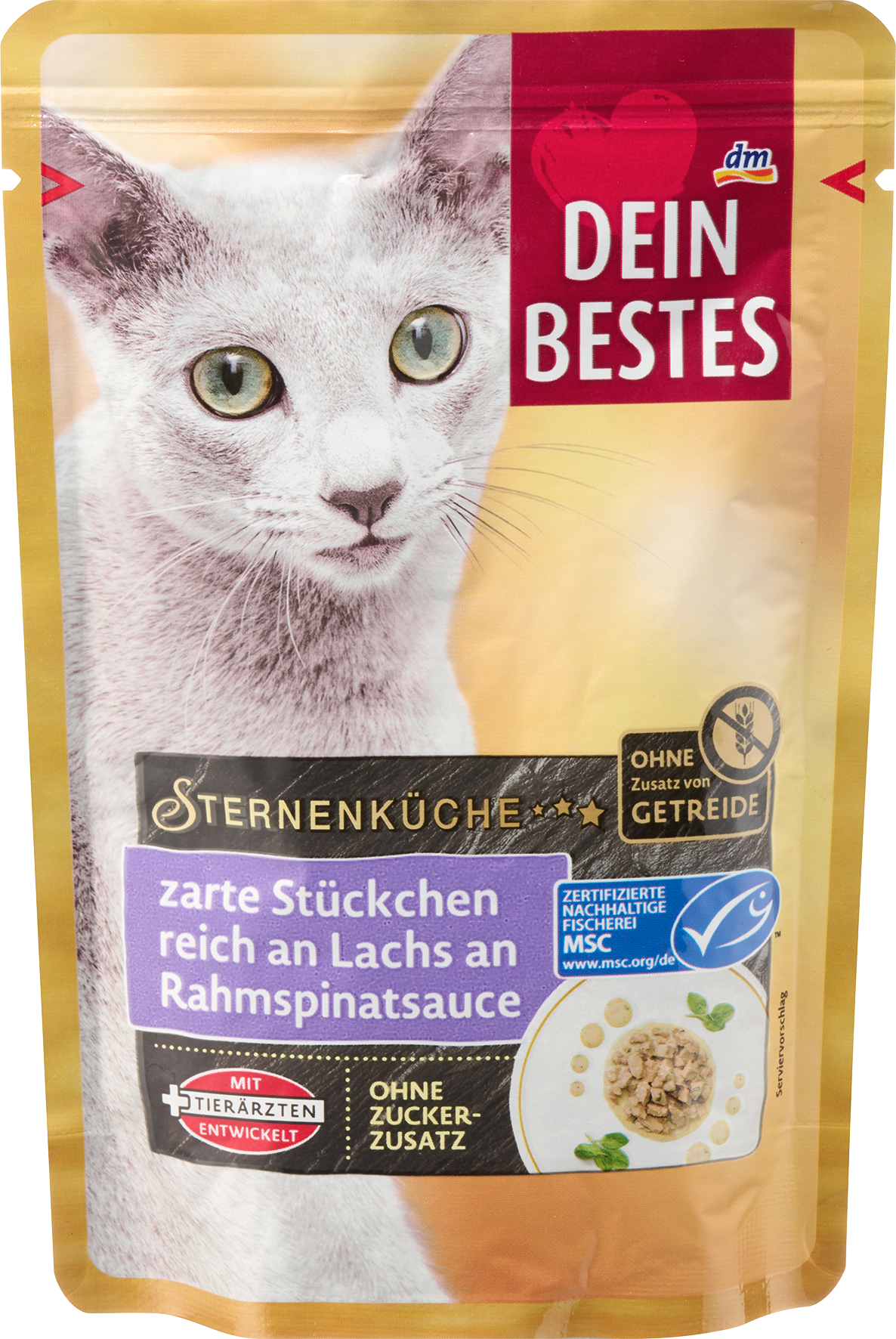 الحيوانات الأليفة من Dein Bestes — Nassfutter Katze reich an Lachs, Sternenküche