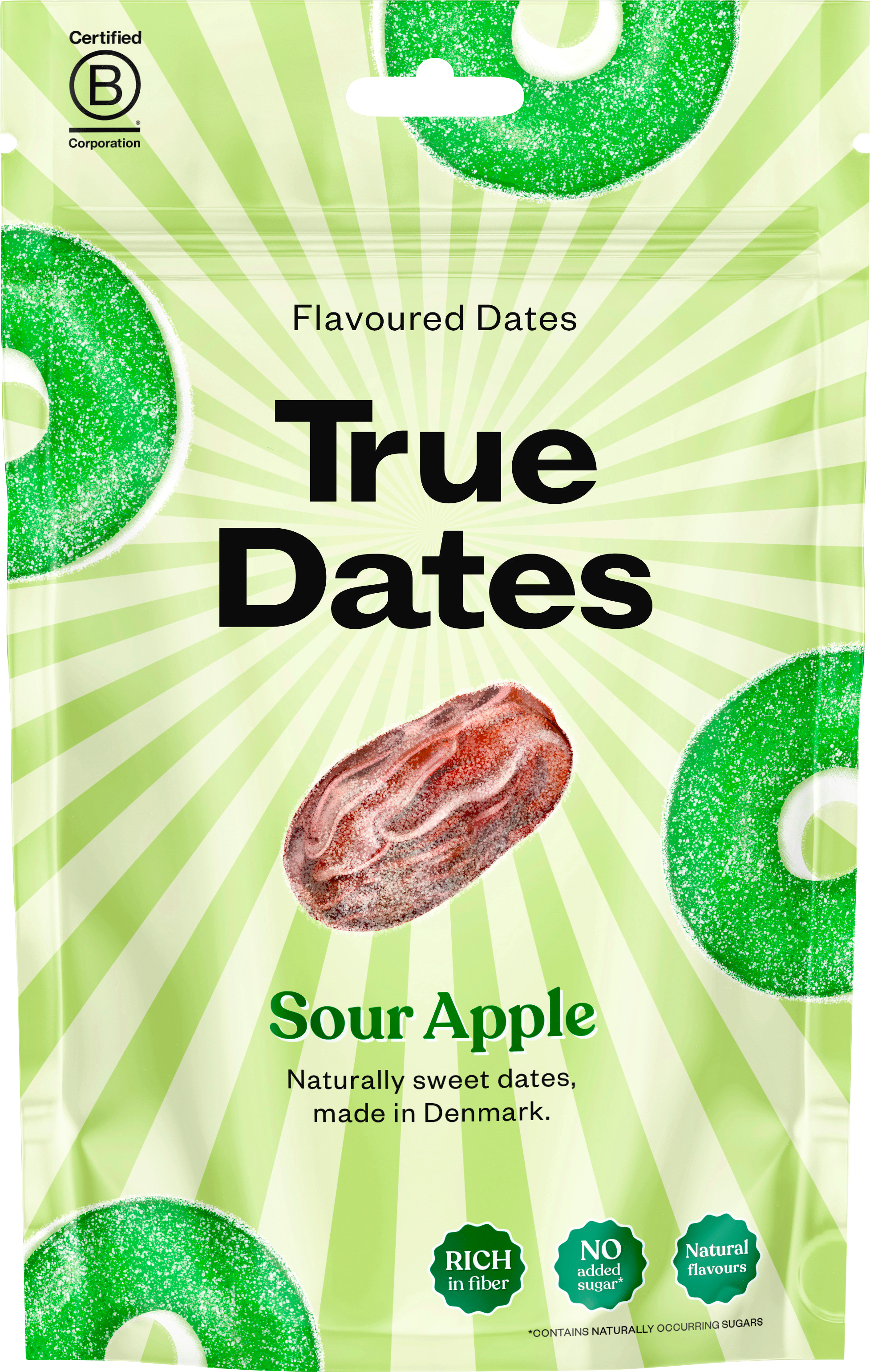 منتجات متنوعة من True Dates — Trockenfrüchte, Datteln mit Geschmack, Sour Apple