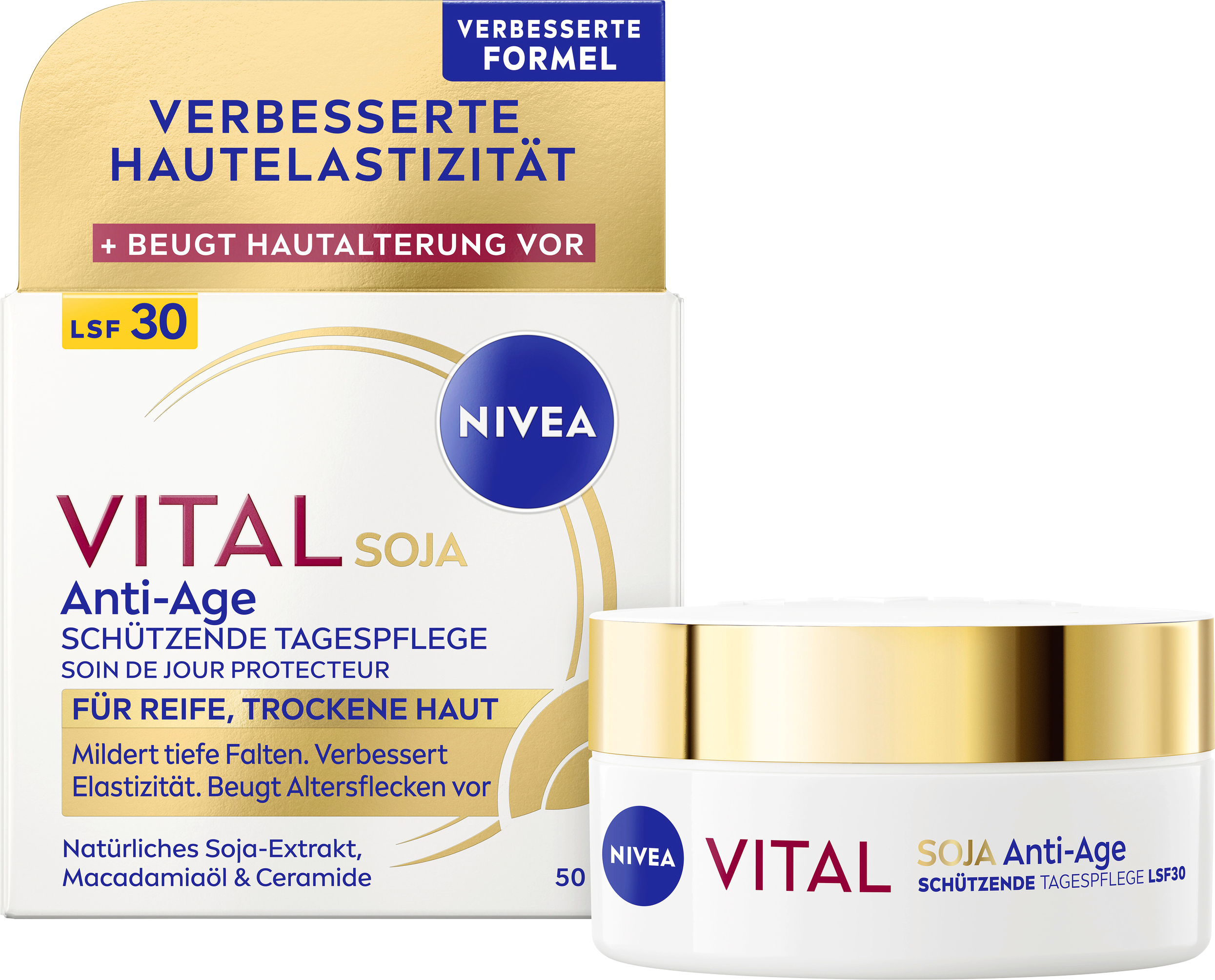 عناية ببشرة الوجه من NIVEA — كريم الوجه Vital Soja Anti-Age schützend SPF 30