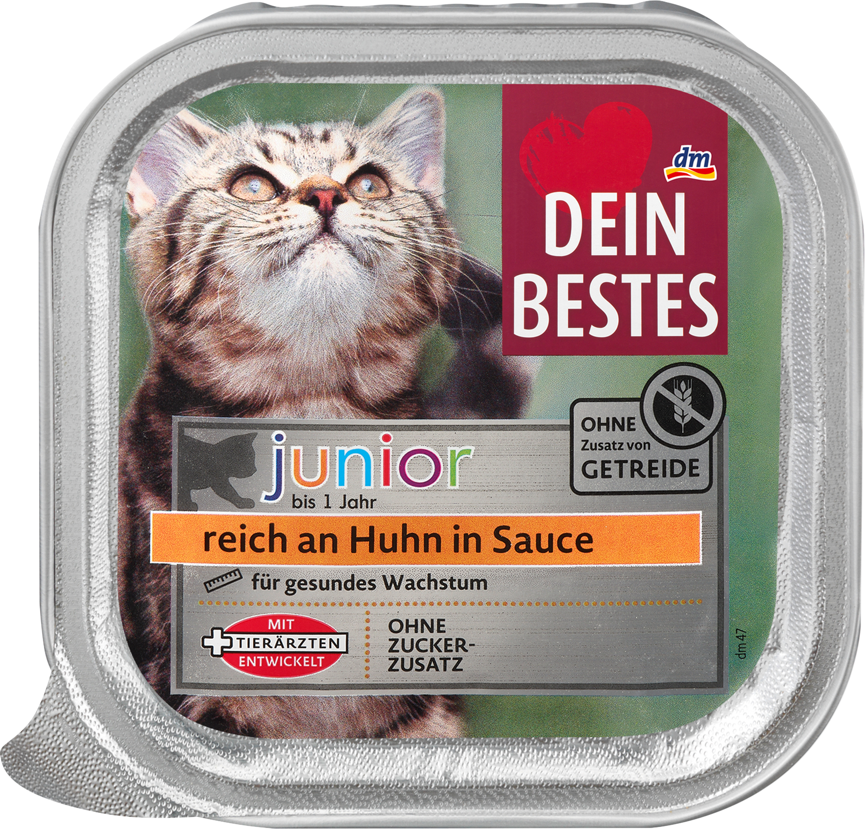 الحيوانات الأليفة من Dein Bestes — Nassfutter Katze Kitten reich an Huhn in Sauce, Junior