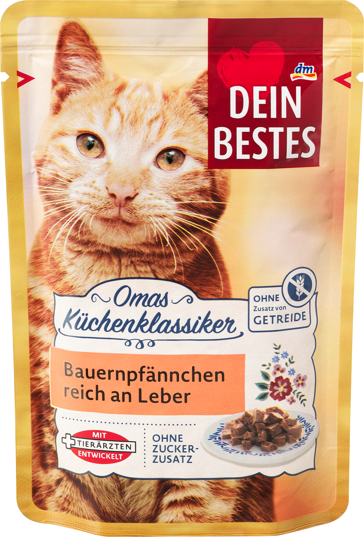 الحيوانات الأليفة من Dein Bestes — Nassfutter Katze Bauernpfännchen reich an Leber, Omas Küchenklassiker