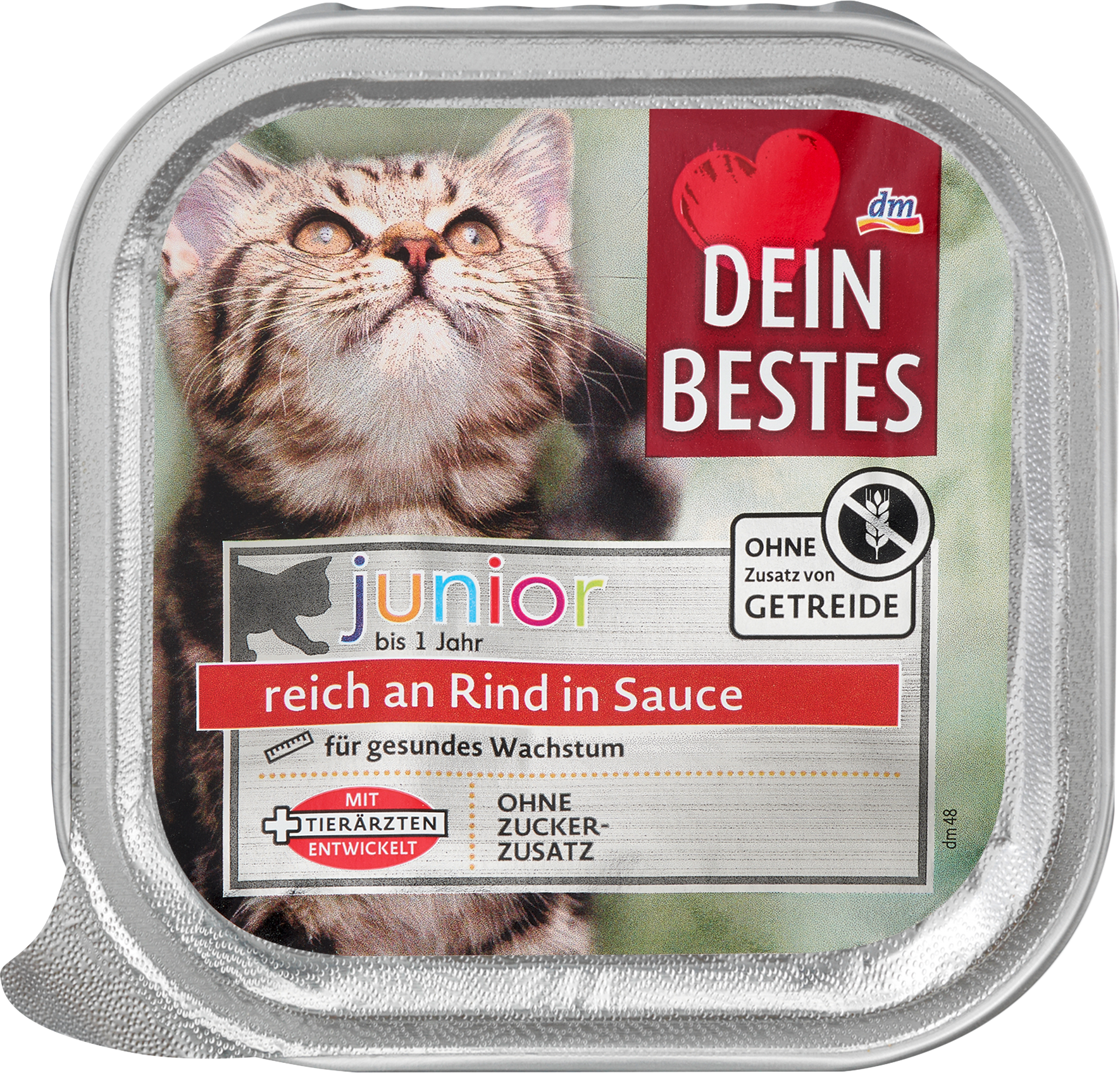 الحيوانات الأليفة من Dein Bestes — Nassfutter Katze Kitten reich an Rind in Sauce, Junior