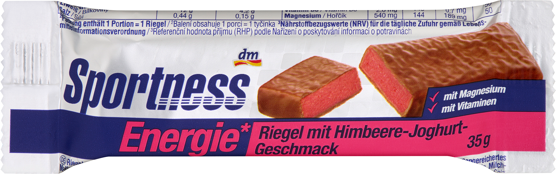 منتجات متنوعة من Sportness — Energieriegel, Himbeere Joghurt Geschmack