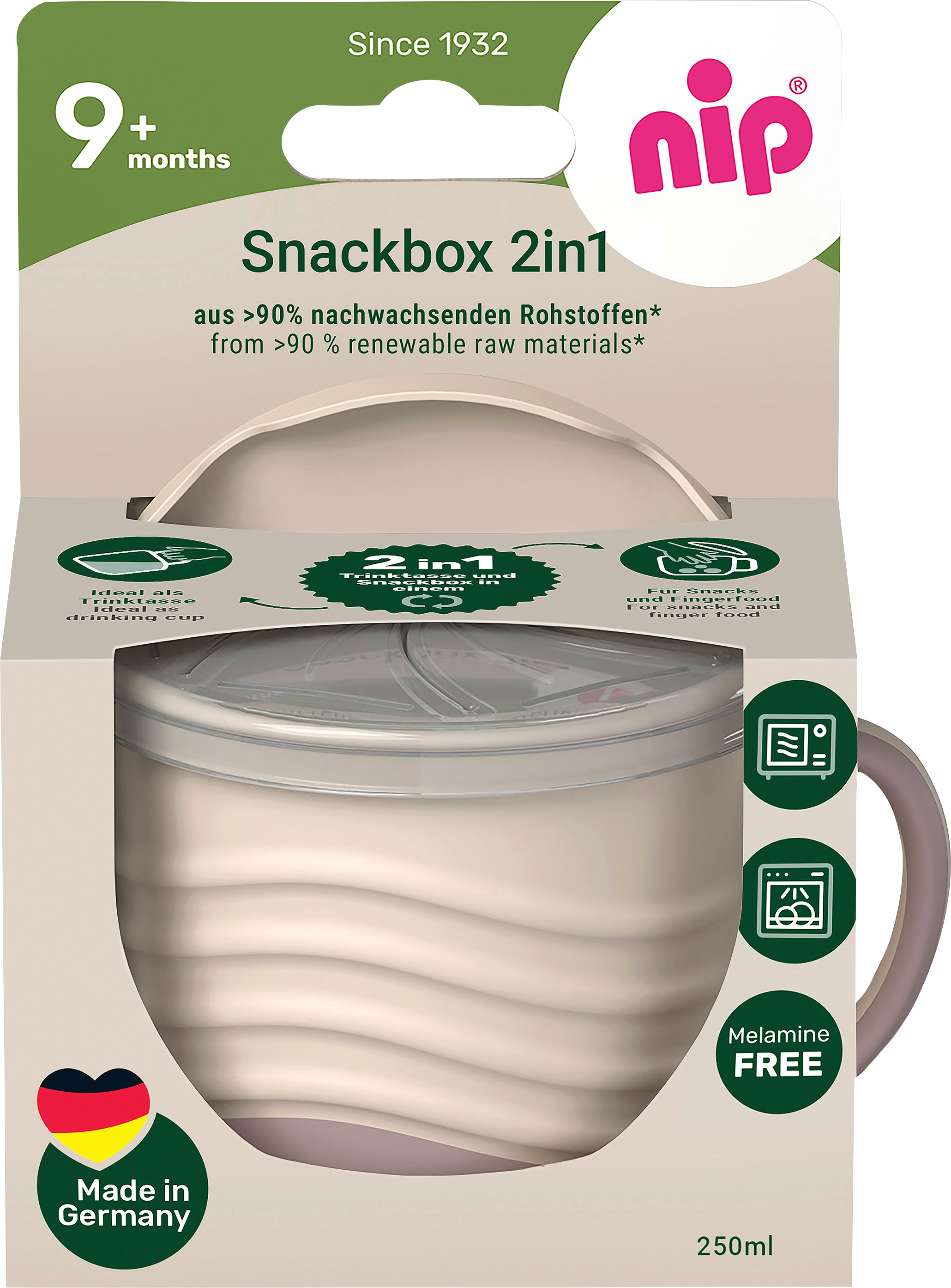 الأطفال والرضع من Nip — Snackbox 2in1 rosa/beige