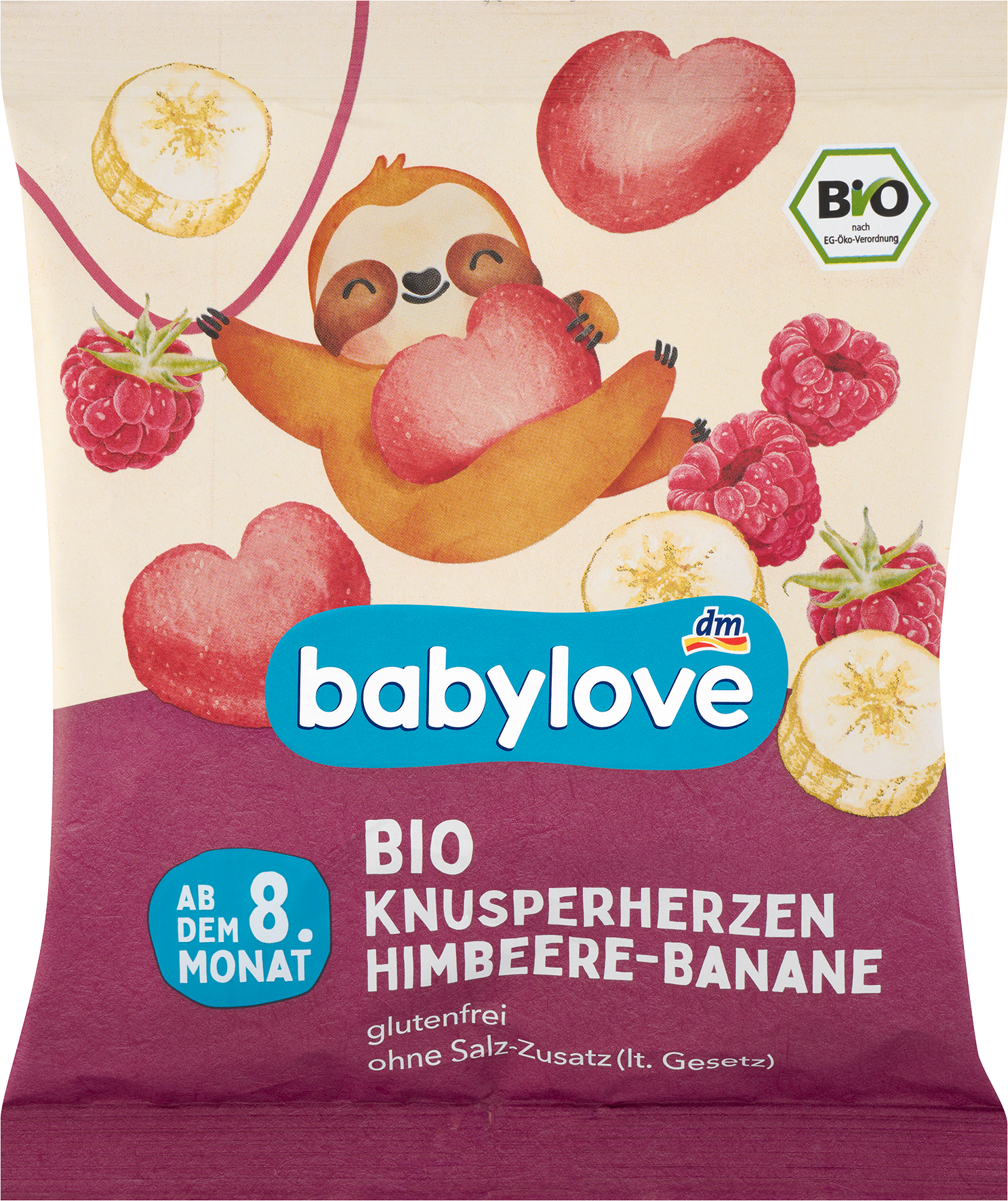 الأطفال والرضع من babylove — Babysnack Knusperherzen Himbeere Banane, ab dem 8. Monat